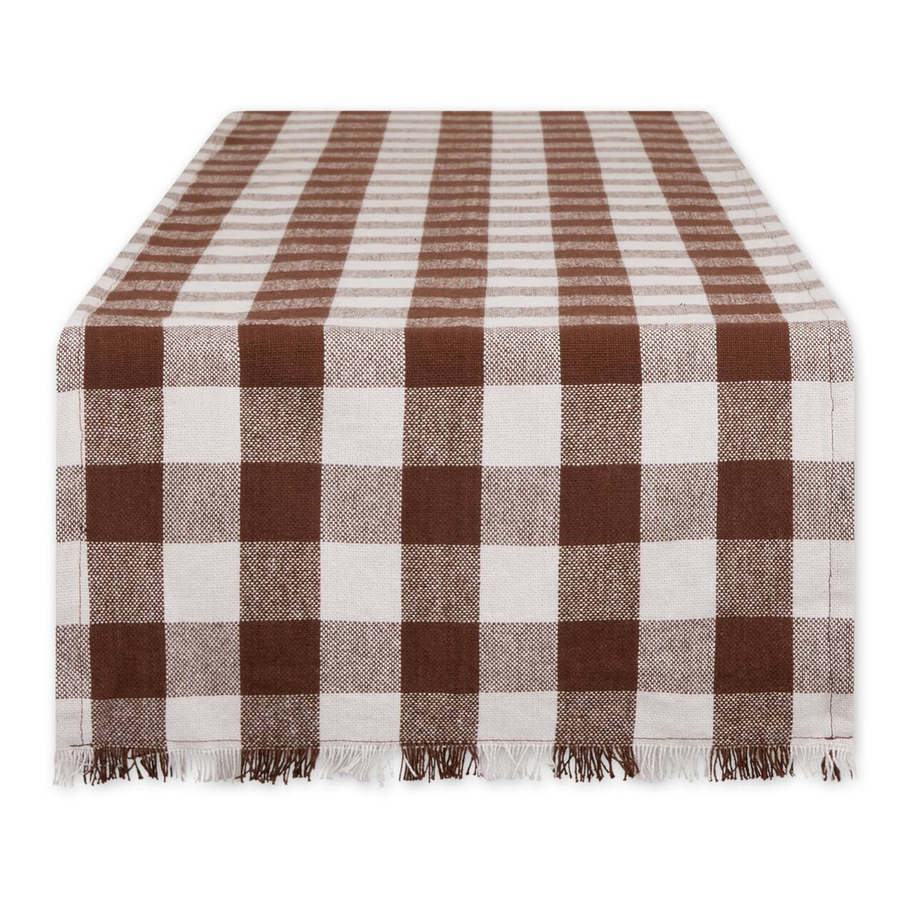 DII® 72" Heavyweight Check Fringed Table Runner